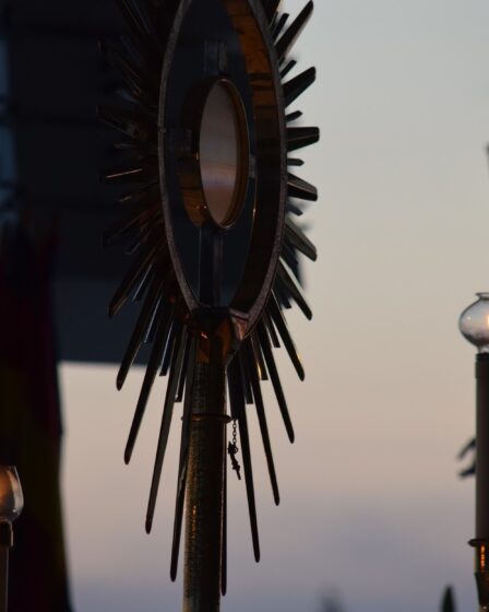 Adorazione Eucaristica sull'altare esterno a Medjugorje il 25 Luglio 2014